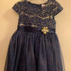 Navy and gold glitter dress